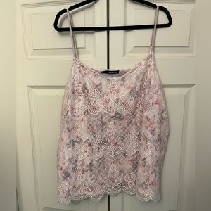 Maurices Plus Size 3X Pink Floral Lace Cami